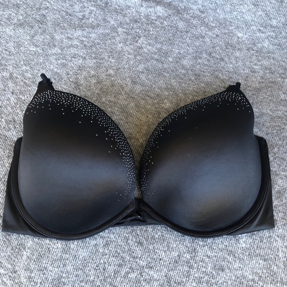 Victoria's Secret Black Embellished Push-Up Bra
